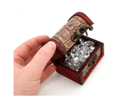 Mini coffre bois décoré 7 x 5.5 x 6 cm pour trésor