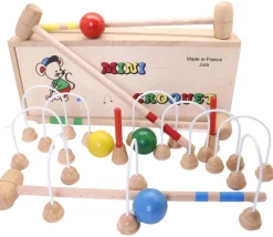Mini Croquet en bois 4 joueurs TABLE ou intérieur en coffret