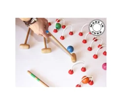 Mini Croquet en bois 4 joueurs TABLE ou intérieur en coffret