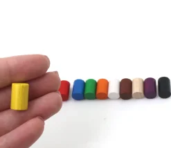 Mini cylindre 10x15 mm en bois coloré pour jeu à l'unité