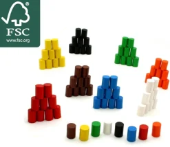 Mini cylindre 10x15 mm en bois coloré pour jeu à l'unité