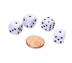 Mini Dé à jouer blanc 1 cm points de 1 à 6