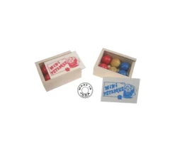 Mini jeu de pétanque boules en bois- coffret en bois