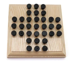 Mini jeu solitaire en bois 12 cm - fabrication française