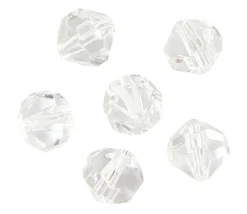 Mini perle diamant à facettes en plastique - 6 mm imitation gem