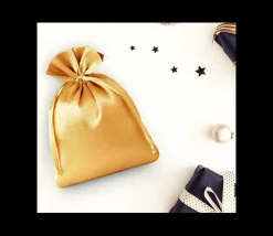 Mini sac tissu doré 6 x 8 cm