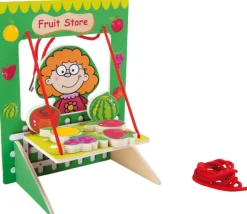 Mini Stand marchande fruits en bois 22 x 18 cm