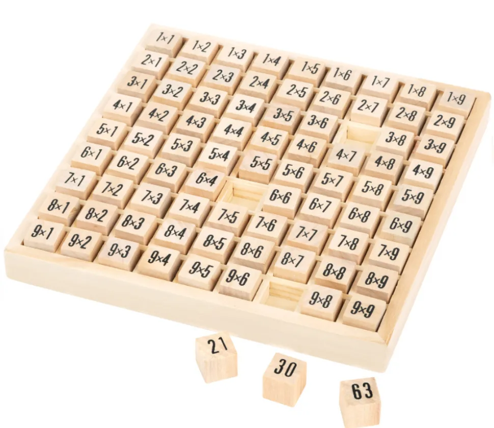 Multiplication - table de calcul bois naturel