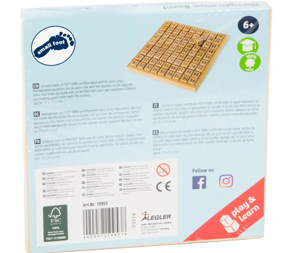 Multiplication - table de calcul bois naturel