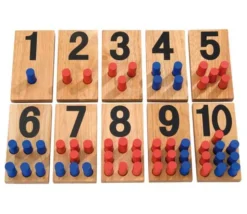 Numérotation en bois de 1 à 10 - découverte des chiffres