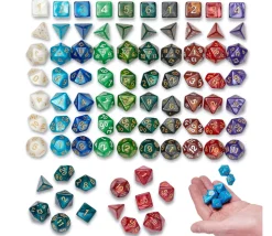 Pack 10 sets de 7 dés multi-faces Donjons et Dragons