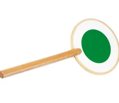 Panneau signalisation rouge / vert en bois 39.5 cm