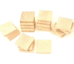 Pavé carré bois 40 x 40 x 7 mm naturel à l'unité