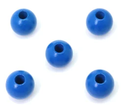 Perle bois couleur bleue de 2 cm trou de 7 mm unité