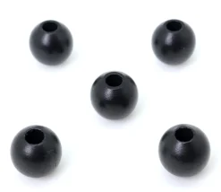 Perle bois couleur noire de 2 cm trou de 7 mm unité