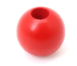 Perle bois couleur rouge de 2 cm trou de 7 mm unité