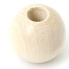Perle bois naturel de 2 cm trou de 7 mm unité