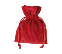 Petit Sac 10 x 12.5 cm - velours épais rouge avec cordon