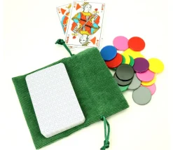 Petit Sac 10 x 12.5 cm - velours épais vert avec cordon