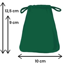 Petit Sac 10 x 12.5 cm - velours épais vert avec cordon