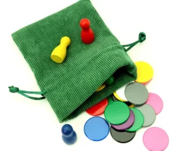 Petit Sac 10 x 12.5 cm - velours épais vert avec cordon