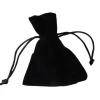 Petit Sac velours noir épais avec cordon de serrage - 10 x 8 cm
