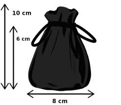 Petit Sac velours noir épais avec cordon de serrage - 10 x 8 cm