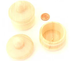 Petite boite ronde bois avec couvercle : 45 mm de diamètre