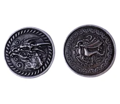 Pièce métal argenté Forged dragon à l'unité