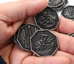 Pièce métal argent Forged Dwarven 34 mm octogonale