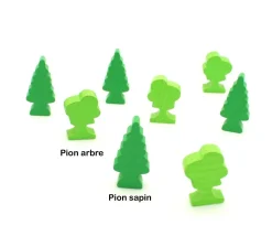 Pion arbre en bois 36x25x10 mm