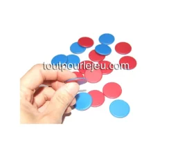 Pion bicolore rond - double couleur reversi recto-verso à l'unité