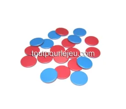 Pion bicolore rond - double couleur reversi recto-verso à l'unité