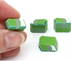 Pion billets de banque en bois 15 x 8 x 10 mm - argent monnaie