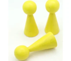 Pion bois XXL 10 cm JAUNE pour jeu. Grand pion 100 mm diam 43 mm