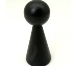 Pion bois XXL 10 cm noir pour jeu. Grand pion 100 mm diam 43 mm