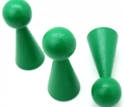 Pion bois XXL 10 cm VERT pour jeu. Grand pion 100 mm diam 43 mm