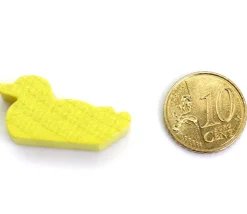 Pion canard jaune en bois pour jeu
