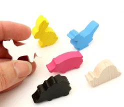 Pion Chat blanc en bois pour jeu 30x19x8 mm