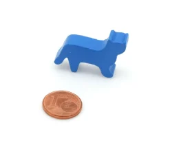 Pion Chat bleu en bois pour jeu 30x19x8 mm
