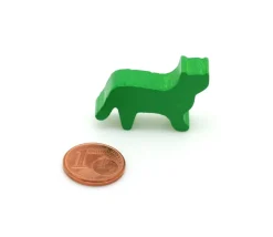 Pion Chat vert en bois pour jeu 30x19x8 mm