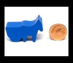 Pion cheval bleu avec charrette en bois 38 x 25 x 15 mm à l'unité