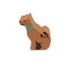Pion Chien marron en bois 15 x 14 x 10 mm