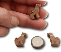 Pion Chien marron en bois 15 x 14 x 10 mm