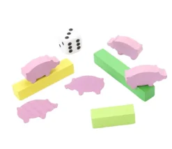 Pion cochon rose en bois 30 x 14 x 8 mm.