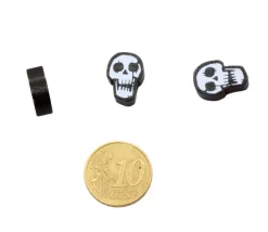 Pion de jeu crane tête de mort en bois 16 x 11 x 5mm