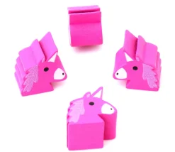 Pion de jeu Licorne rose en bois 15 x 14 x 10 mm