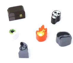 Pion de jeu moine gris / mort en bois 15 x 16 x 10 mm