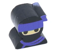 Pion de jeu ninja noir espion en bois 16 x 14 x 10 mm