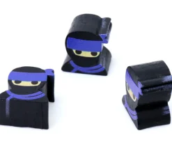 Pion de jeu ninja noir espion en bois 16 x 14 x 10 mm